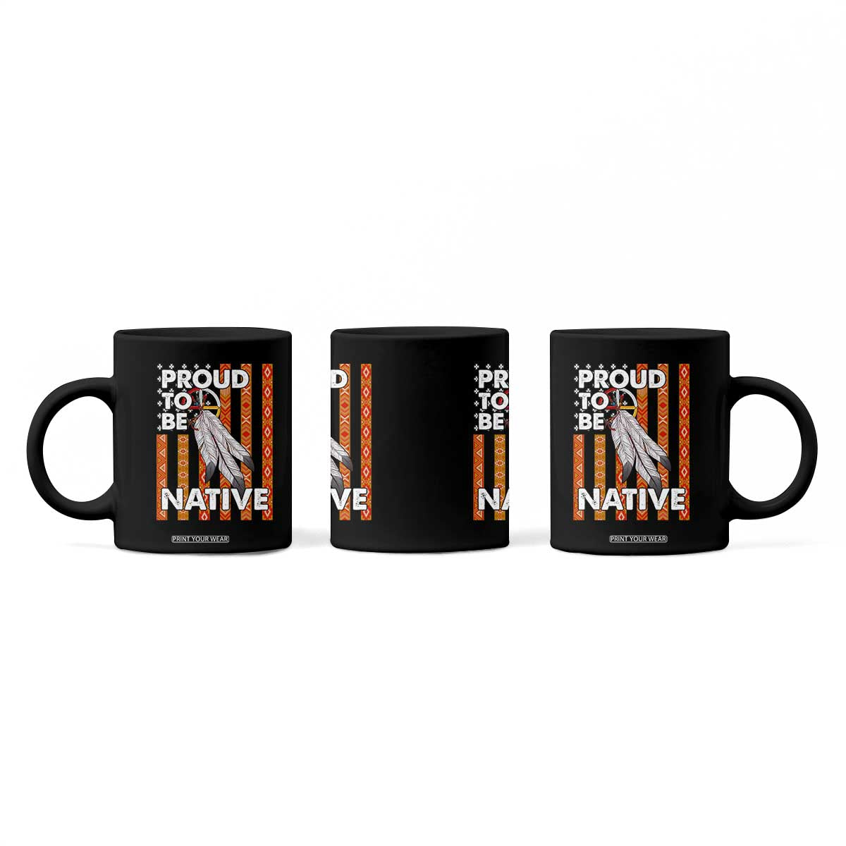 Native American Coffee Mug Proud To Be Native American Flag Tribal Prints Medicine Wheel TS11 Print Your Wear