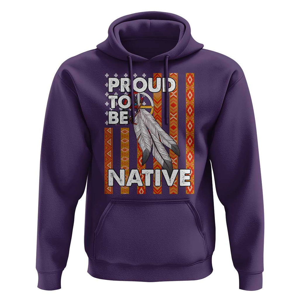 Native American Hoodie Proud To Be Native American Flag Tribal Prints Medicine Wheel TS11 Purple Print Your Wear