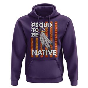 Native American Hoodie Proud To Be Native American Flag Tribal Prints Medicine Wheel TS11 Purple Print Your Wear