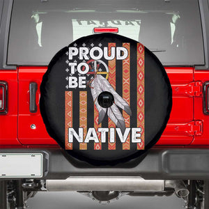 Native American Spare Tire Cover Proud To Be Native American Flag Tribal Prints Medicine Wheel TS11 Black Print Your Wear