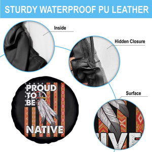 Native American Spare Tire Cover Proud To Be Native American Flag Tribal Prints Medicine Wheel TS11 Print Your Wear