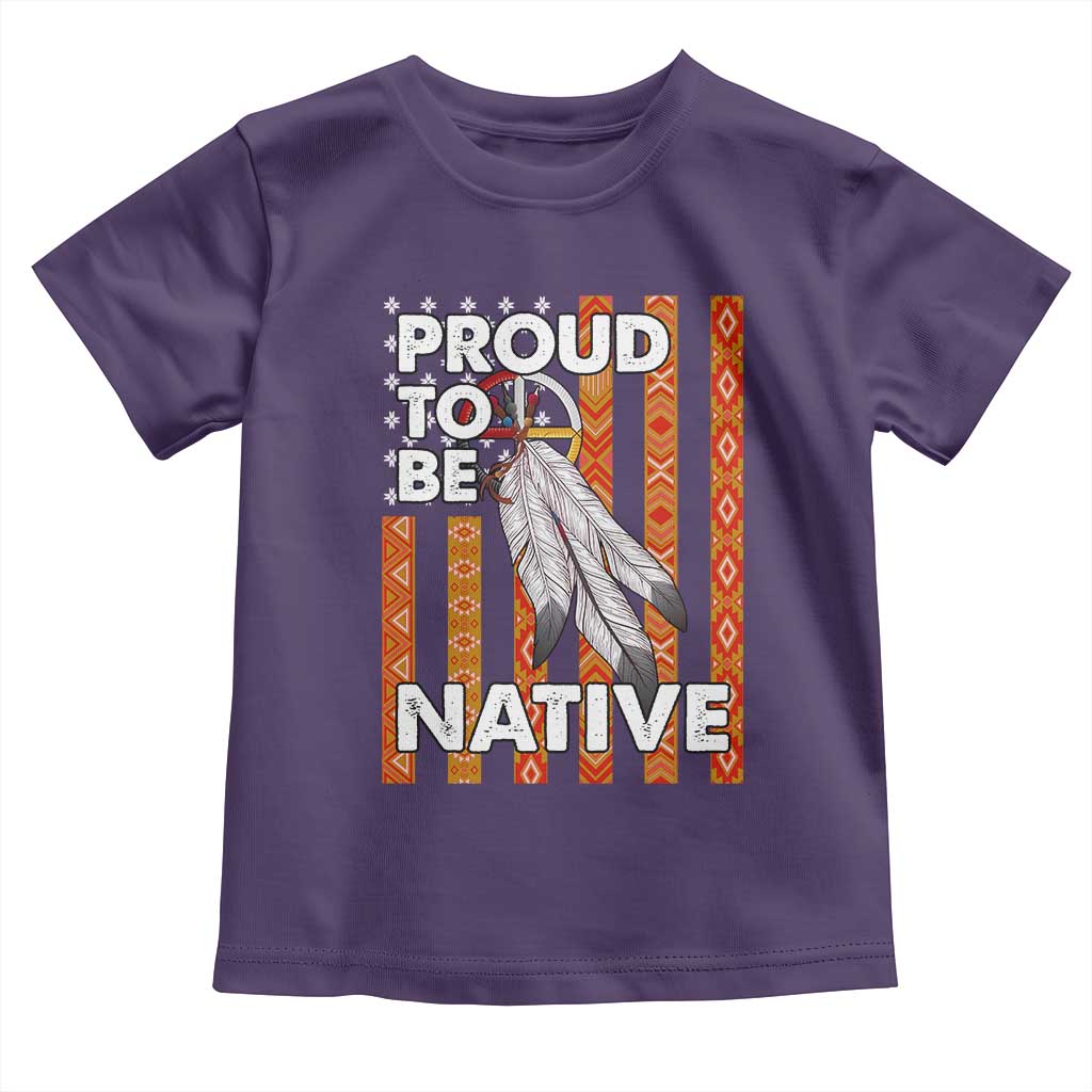 Native American Toddler T Shirt Proud To Be Native American Flag Tribal Prints Medicine Wheel TS11 Purple Print Your Wear