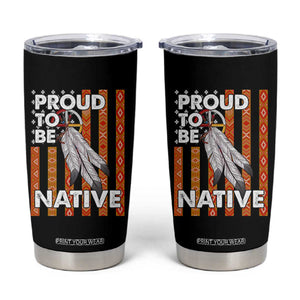 Native American Tumbler Cup Proud To Be Native American Flag Tribal Prints Medicine Wheel TS11 Black Print Your Wear