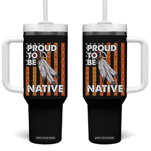 Native American Tumbler With Handle Proud To Be Native American Flag Tribal Prints Medicine Wheel TS11 One Size: 40 oz Black Print Your Wear