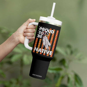 Native American Tumbler With Handle Proud To Be Native American Flag Tribal Prints Medicine Wheel TS11 Print Your Wear