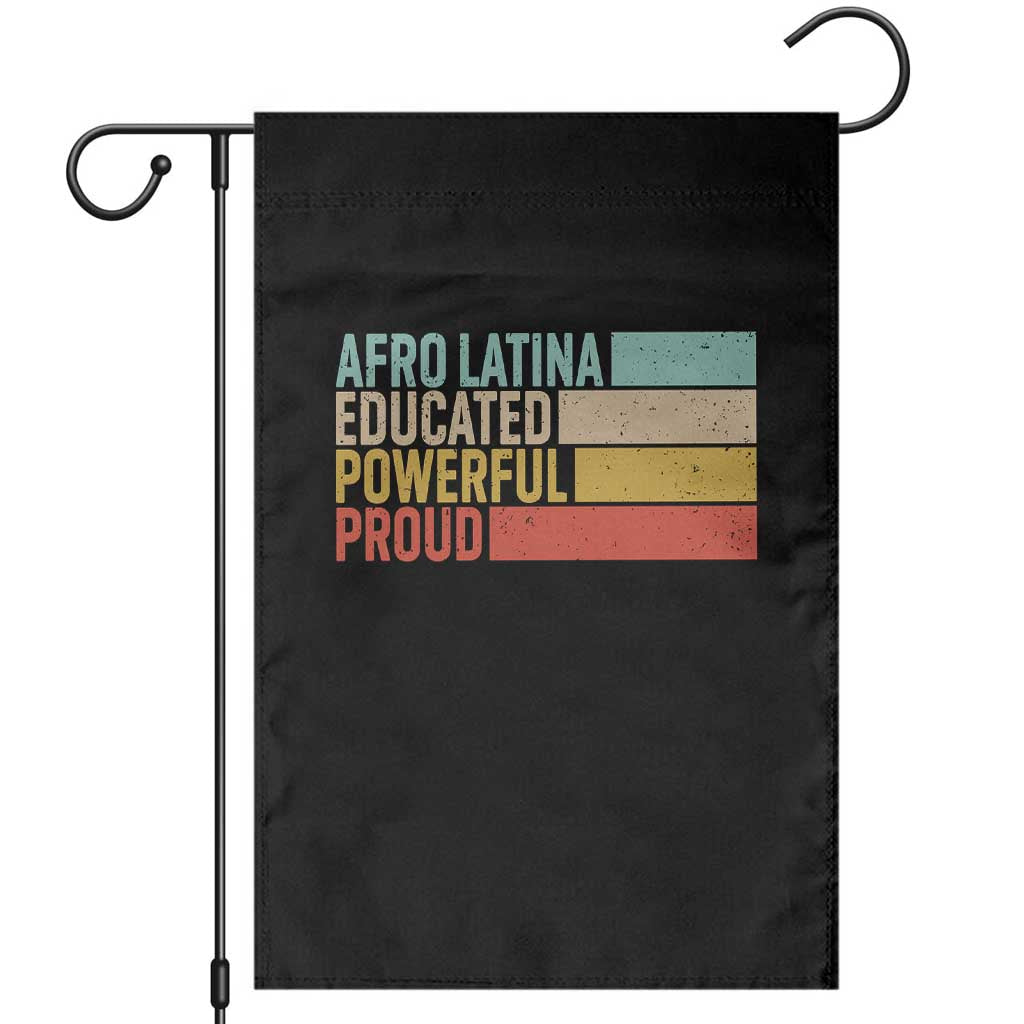Afro Latina Garden Flag Educated Powerful Proud Hispanic Heritage Month TS11 Black Print Your Wear