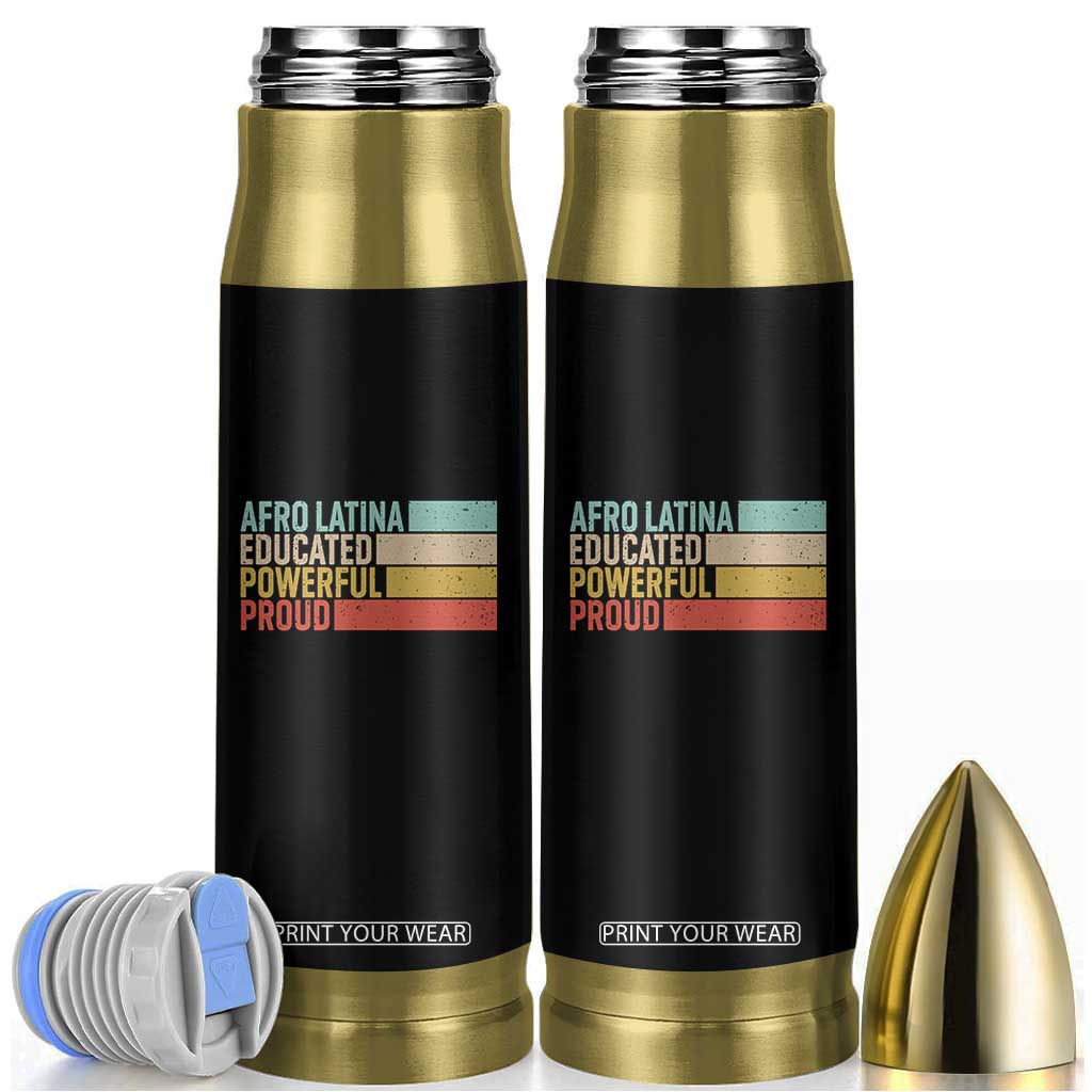 Afro Latina Bullet Tumbler Educated Powerful Proud Hispanic Heritage Month TS11 Black Print Your Wear