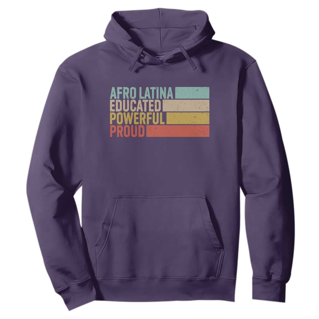 Afro Latina Hoodie Educated Powerful Proud Hispanic Heritage Month TS11 Purple Print Your Wear