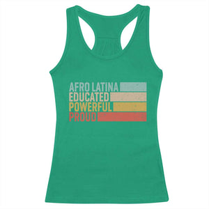 Afro Latina Racerback Tank Top Educated Powerful Proud Hispanic Heritage Month TS11 Irish Green Print Your Wear