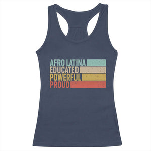 Afro Latina Racerback Tank Top Educated Powerful Proud Hispanic Heritage Month TS11 Navy Print Your Wear