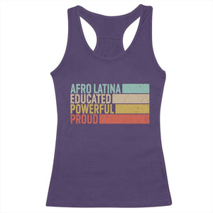 Afro Latina Racerback Tank Top Educated Powerful Proud Hispanic Heritage Month TS11 Purple Print Your Wear