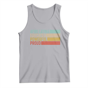 Afro Latina Tank Top Educated Powerful Proud Hispanic Heritage Month TS11 Athletic Heather Print Your Wear