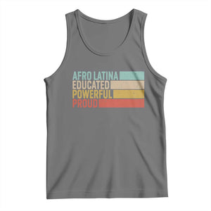 Afro Latina Tank Top Educated Powerful Proud Hispanic Heritage Month TS11 Black Heather Print Your Wear