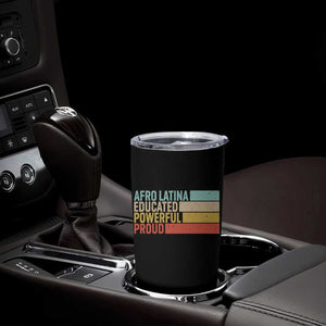 Afro Latina Tumbler Cup Educated Powerful Proud Hispanic Heritage Month TS11 Print Your Wear