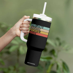 Afro Latina Tumbler With Handle Educated Powerful Proud Hispanic Heritage Month TS11 Print Your Wear
