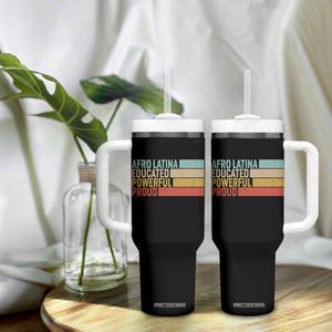 Afro Latina Tumbler With Handle Educated Powerful Proud Hispanic Heritage Month TS11 Print Your Wear