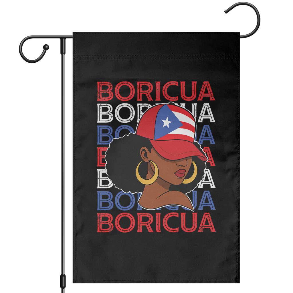 Puerto Rico Boricua Girl Proud Puerto Rican Hispanic Heritage Garden Flag TS11 Black Print Your Wear