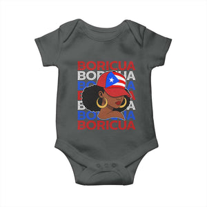 Puerto Rico Boricua Girl Proud Puerto Rican Hispanic Heritage Baby Onesie TS11 Dark Heather Print Your Wear