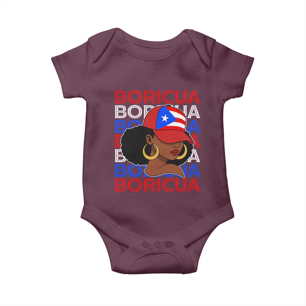 Puerto Rico Boricua Girl Proud Puerto Rican Hispanic Heritage Baby Onesie TS11 Maroon Print Your Wear