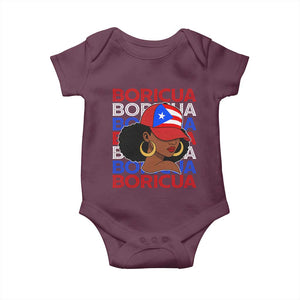 Puerto Rico Boricua Girl Proud Puerto Rican Hispanic Heritage Baby Onesie TS11 Maroon Print Your Wear