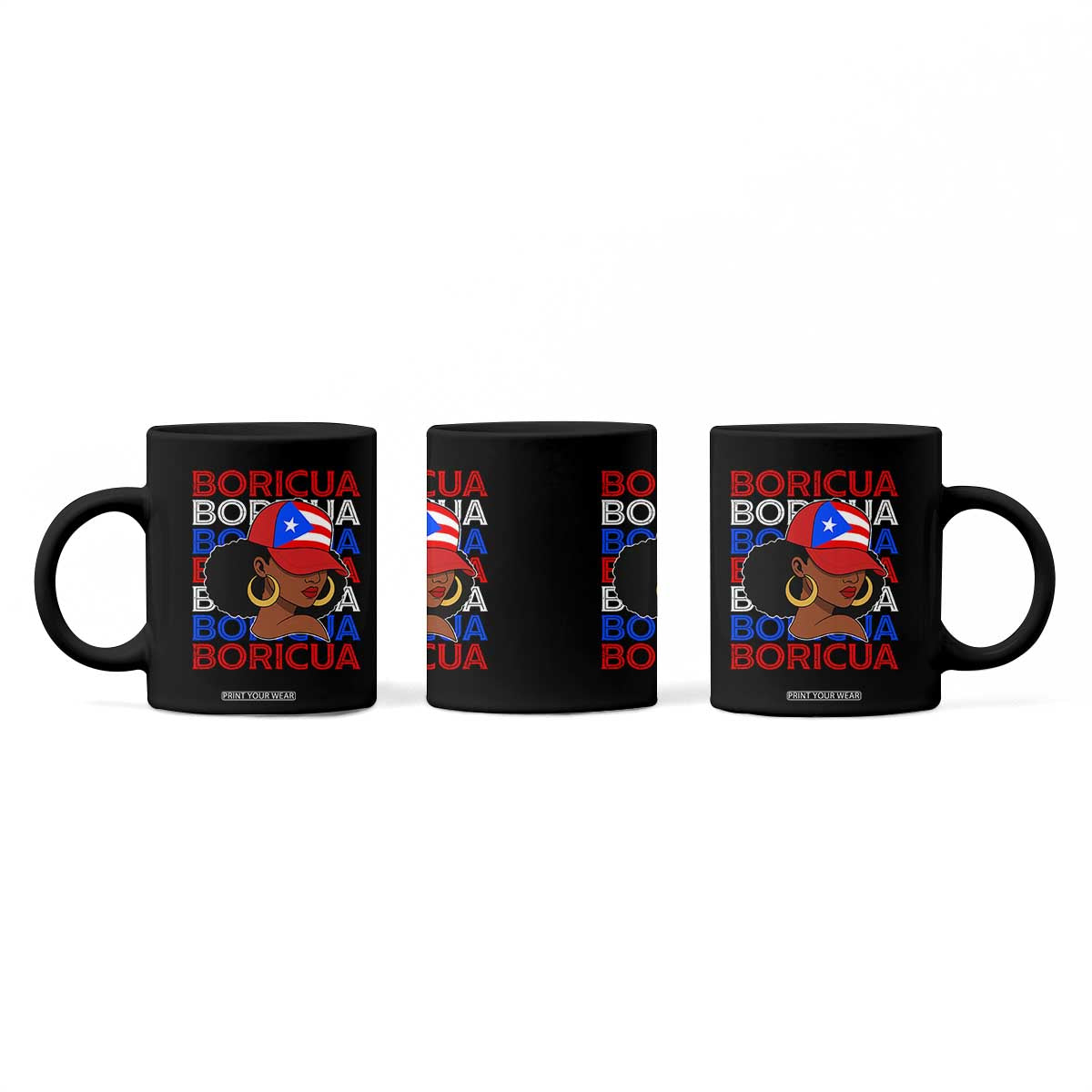 Puerto Rico Boricua Girl Proud Puerto Rican Hispanic Heritage Coffee Mug TS11 Print Your Wear
