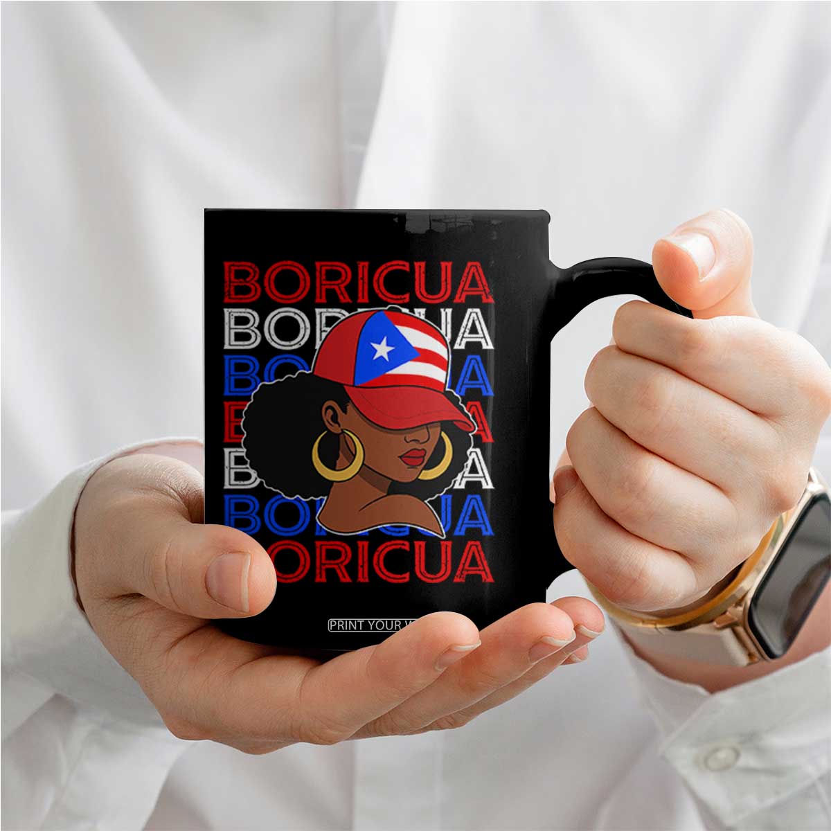 Puerto Rico Boricua Girl Proud Puerto Rican Hispanic Heritage Coffee Mug TS11 Print Your Wear