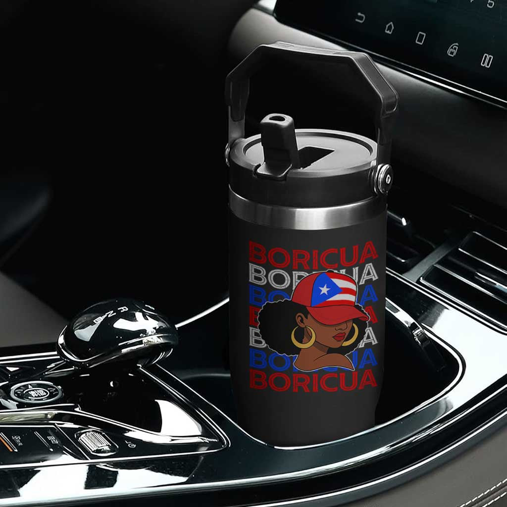 Puerto Rico Boricua Girl Proud Puerto Rican Hispanic Heritage Flip Straw Tumbler TS11 Print Your Wear