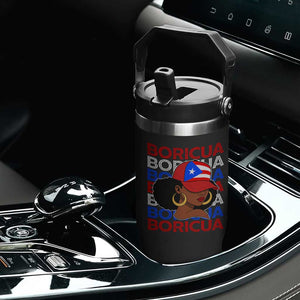 Puerto Rico Boricua Girl Proud Puerto Rican Hispanic Heritage Flip Straw Tumbler TS11 Print Your Wear