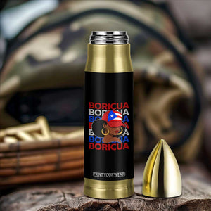 Puerto Rico Boricua Girl Proud Puerto Rican Hispanic Heritage Bullet Tumbler TS11 Print Your Wear