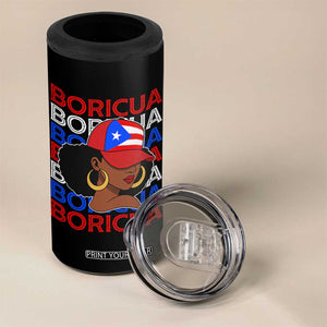 Puerto Rico Boricua Girl Proud Puerto Rican Hispanic Heritage 4 in 1 Can Cooler Tumbler TS11 Print Your Wear