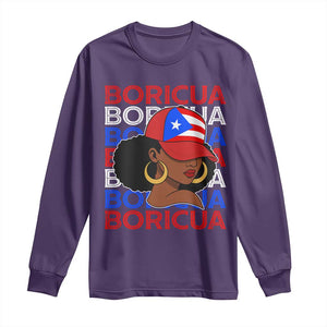 Puerto Rico Boricua Girl Proud Puerto Rican Hispanic Heritage Long Sleeve Shirt TS11 Purple Print Your Wear