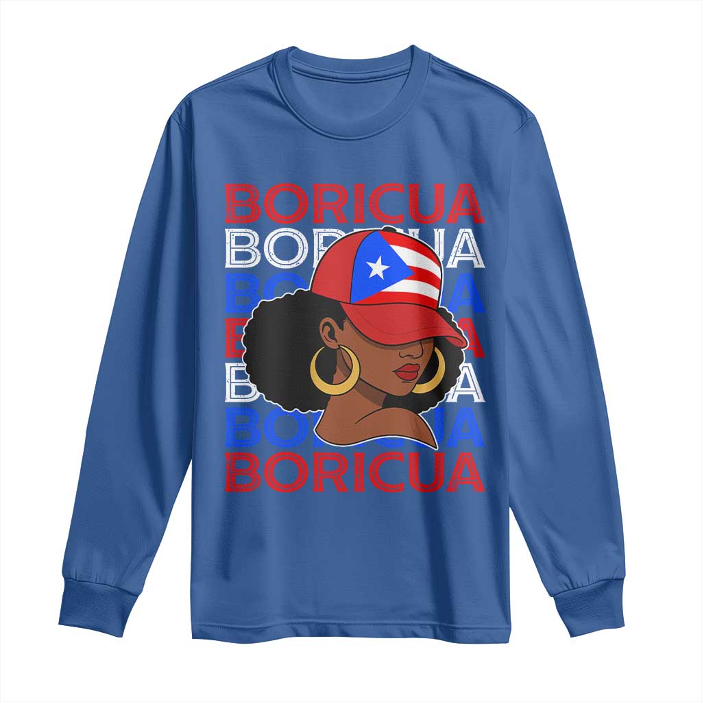 Puerto Rico Boricua Girl Proud Puerto Rican Hispanic Heritage Long Sleeve Shirt TS11 Royal Blue Print Your Wear