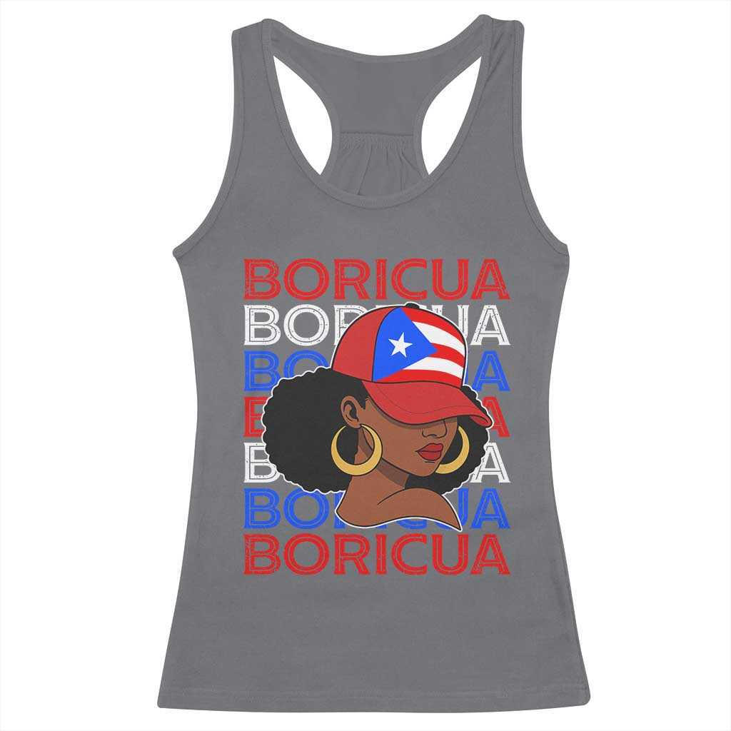 Puerto Rico Boricua Girl Proud Puerto Rican Hispanic Heritage Racerback Tank Top TS11 Charcoal Print Your Wear