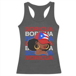 Puerto Rico Boricua Girl Proud Puerto Rican Hispanic Heritage Racerback Tank Top TS11 Dark Heather Print Your Wear