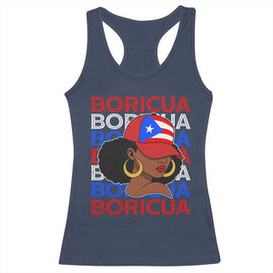 Puerto Rico Boricua Girl Proud Puerto Rican Hispanic Heritage Racerback Tank Top TS11 Navy Print Your Wear