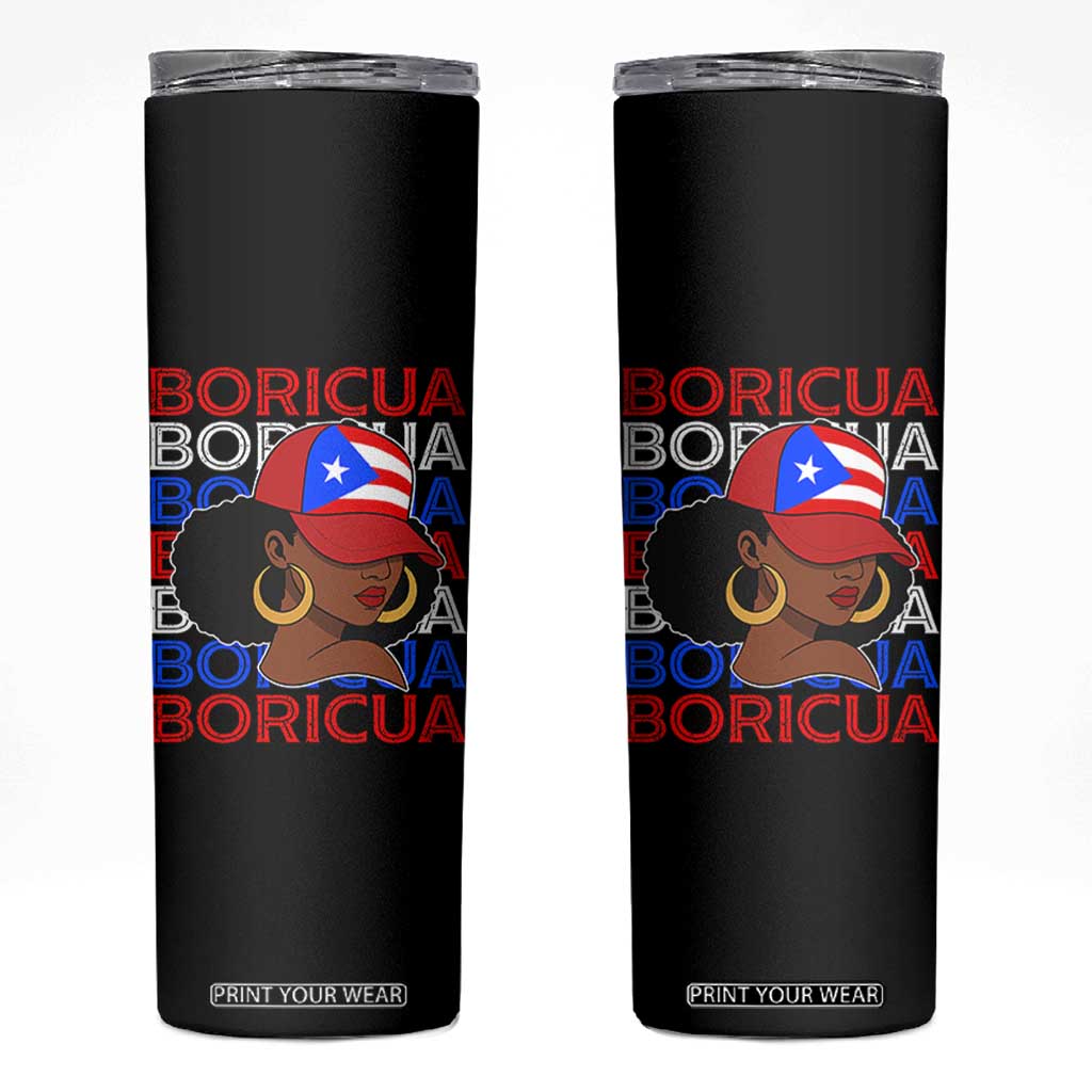 Puerto Rico Boricua Girl Proud Puerto Rican Hispanic Heritage Skinny Tumbler TS11 Black Print Your Wear