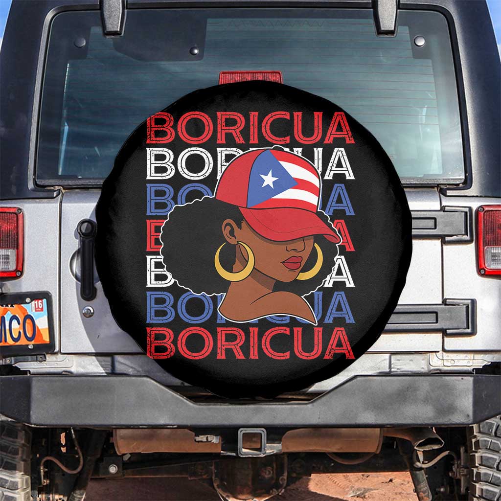 Puerto Rico Boricua Girl Proud Puerto Rican Hispanic Heritage Spare Tire Cover TS11 No hole Black Print Your Wear