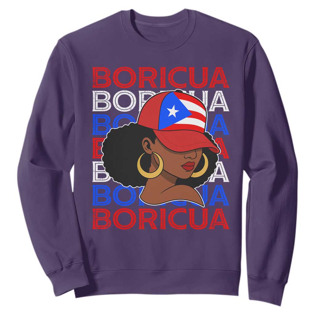 Puerto Rico Boricua Girl Proud Puerto Rican Hispanic Heritage Sweatshirt TS11 Purple Print Your Wear