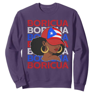 Puerto Rico Boricua Girl Proud Puerto Rican Hispanic Heritage Sweatshirt TS11 Purple Print Your Wear