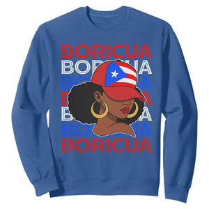 Puerto Rico Boricua Girl Proud Puerto Rican Hispanic Heritage Sweatshirt TS11 Royal Blue Print Your Wear