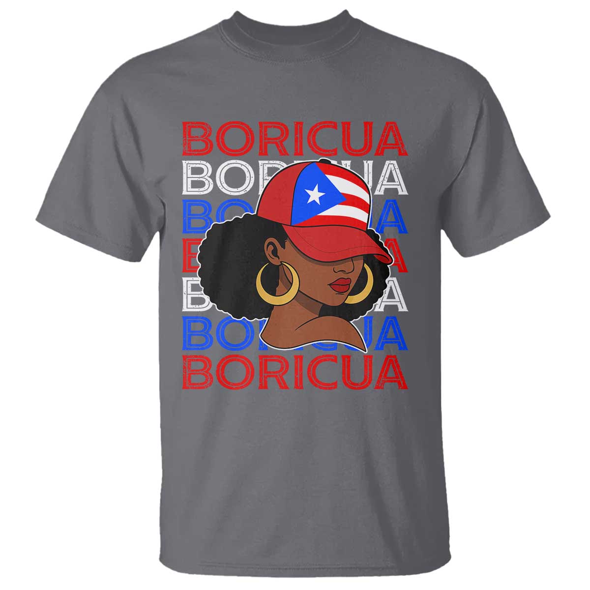 Puerto Rico Boricua Girl Proud Puerto Rican Hispanic Heritage T Shirt TS11 Charcoal Print Your Wear