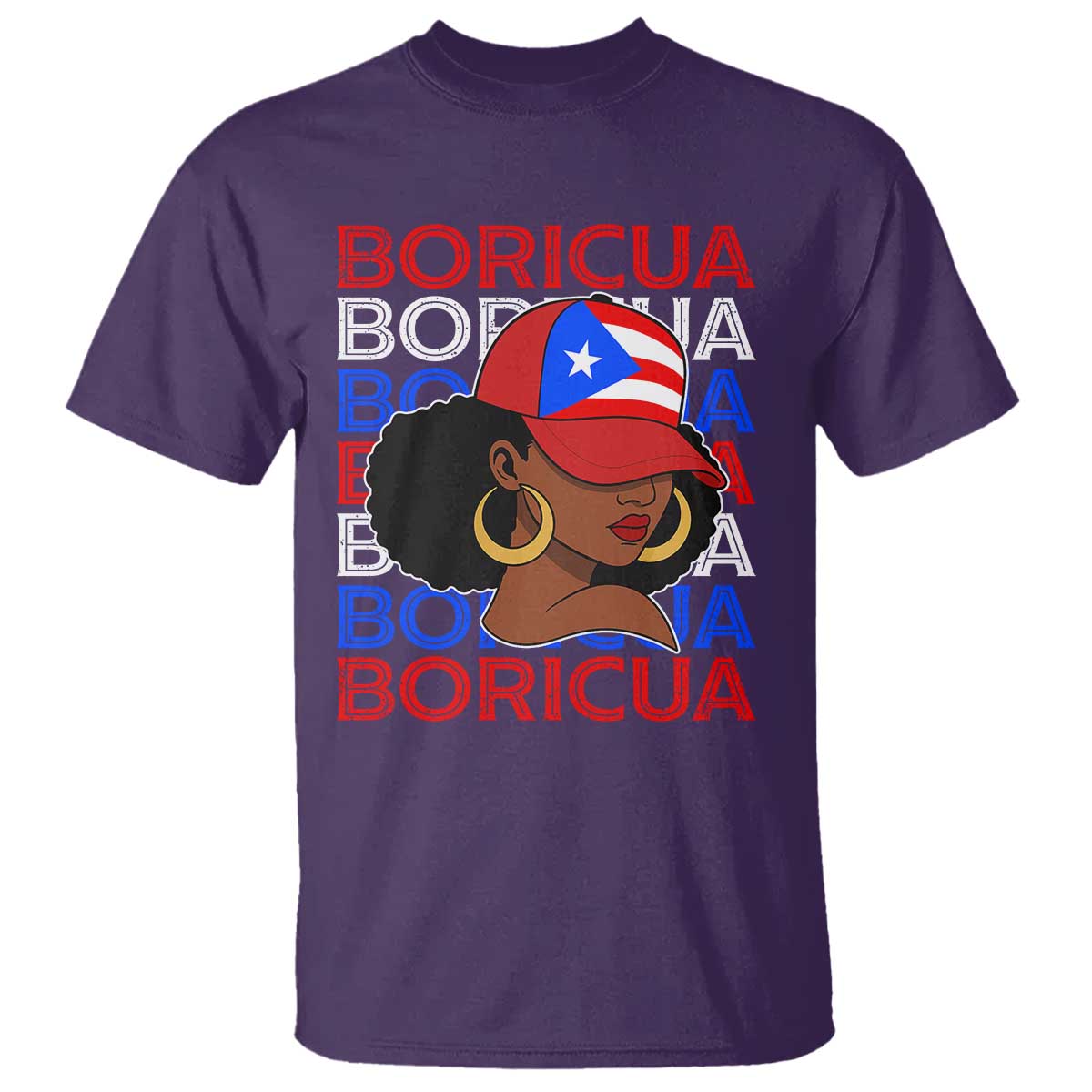Puerto Rico Boricua Girl Proud Puerto Rican Hispanic Heritage T Shirt TS11 Purple Print Your Wear
