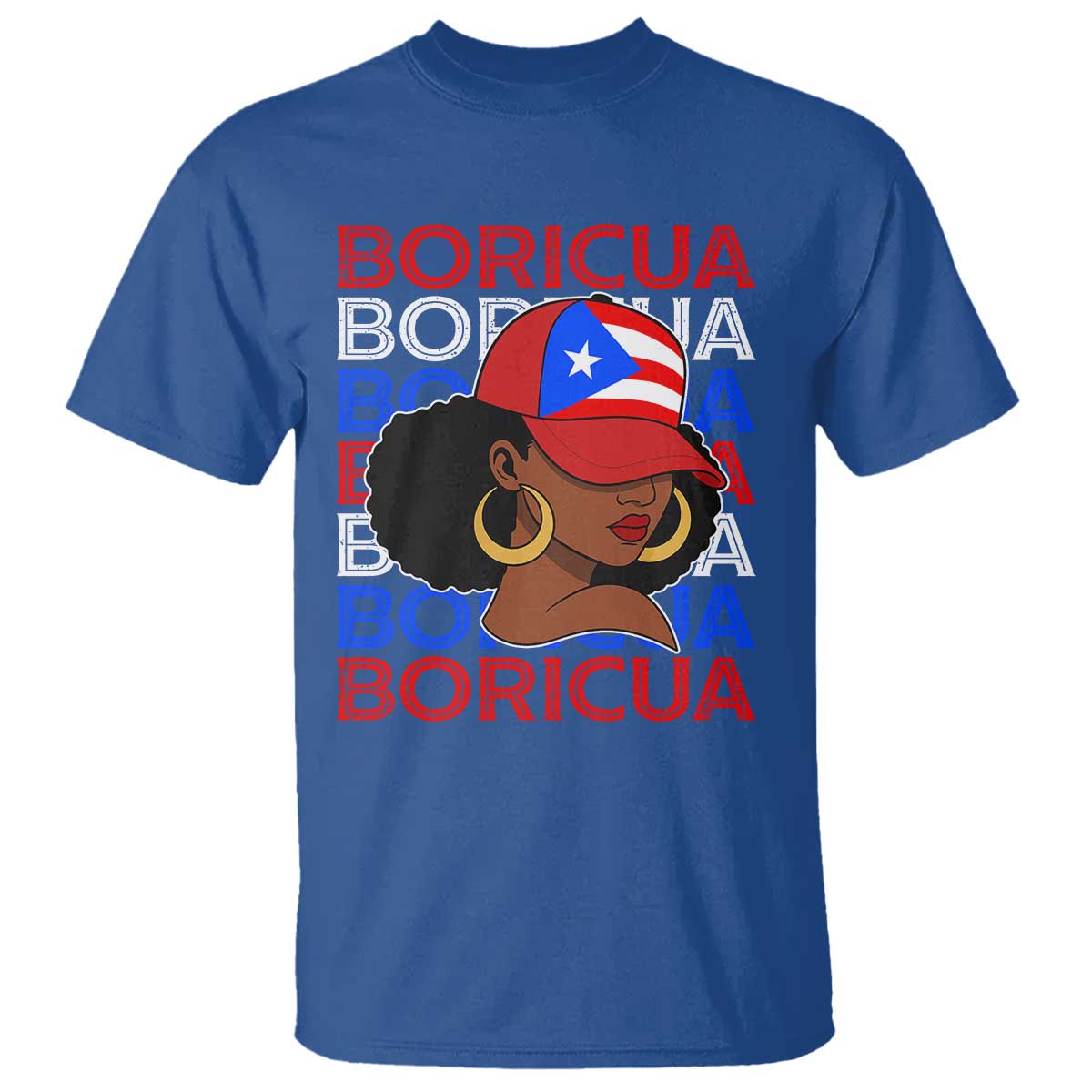 Puerto Rico Boricua Girl Proud Puerto Rican Hispanic Heritage T Shirt TS11 Royal Blue Print Your Wear