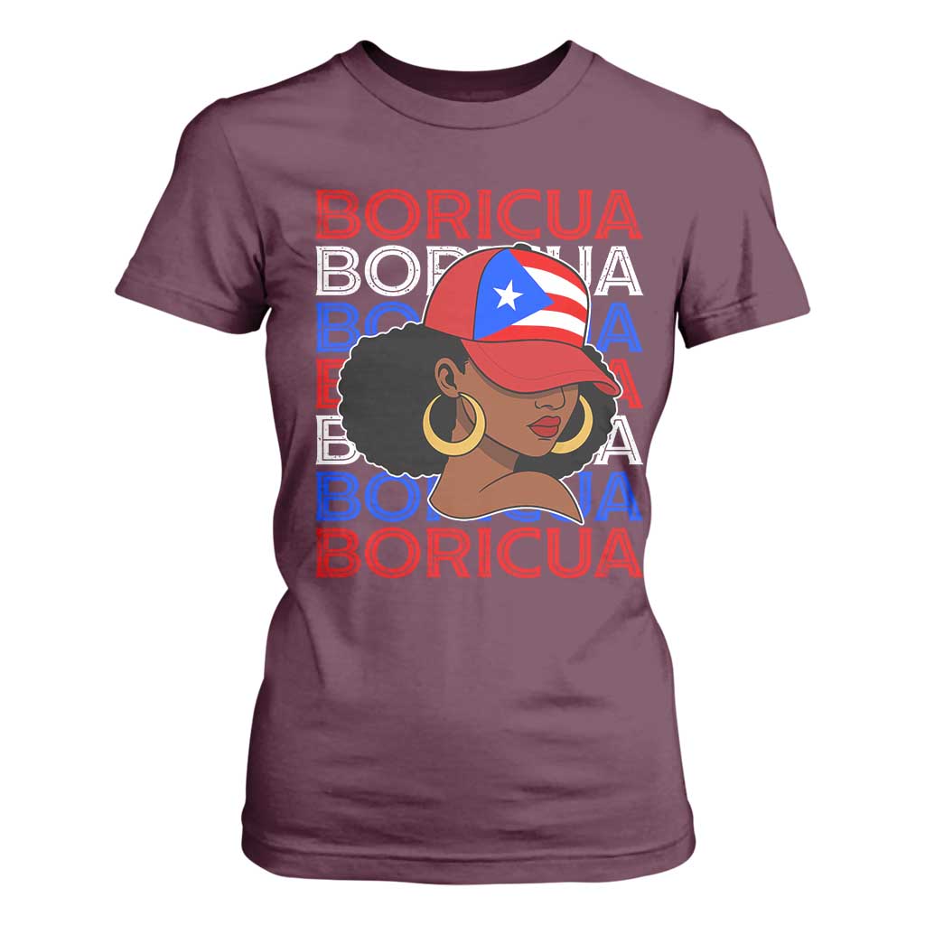 Puerto Rico Boricua Girl Proud Puerto Rican Hispanic Heritage T Shirt For Women TS11 Maroon Print Your Wear