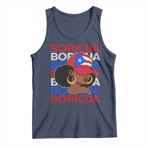 Puerto Rico Boricua Girl Proud Puerto Rican Hispanic Heritage Tank Top TS11 Navy Print Your Wear