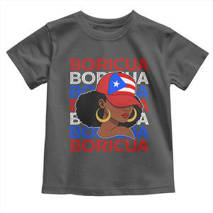 Puerto Rico Boricua Girl Proud Puerto Rican Hispanic Heritage Toddler T Shirt TS11 Dark Heather Print Your Wear