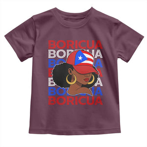 Puerto Rico Boricua Girl Proud Puerto Rican Hispanic Heritage Toddler T Shirt TS11 Maroon Print Your Wear