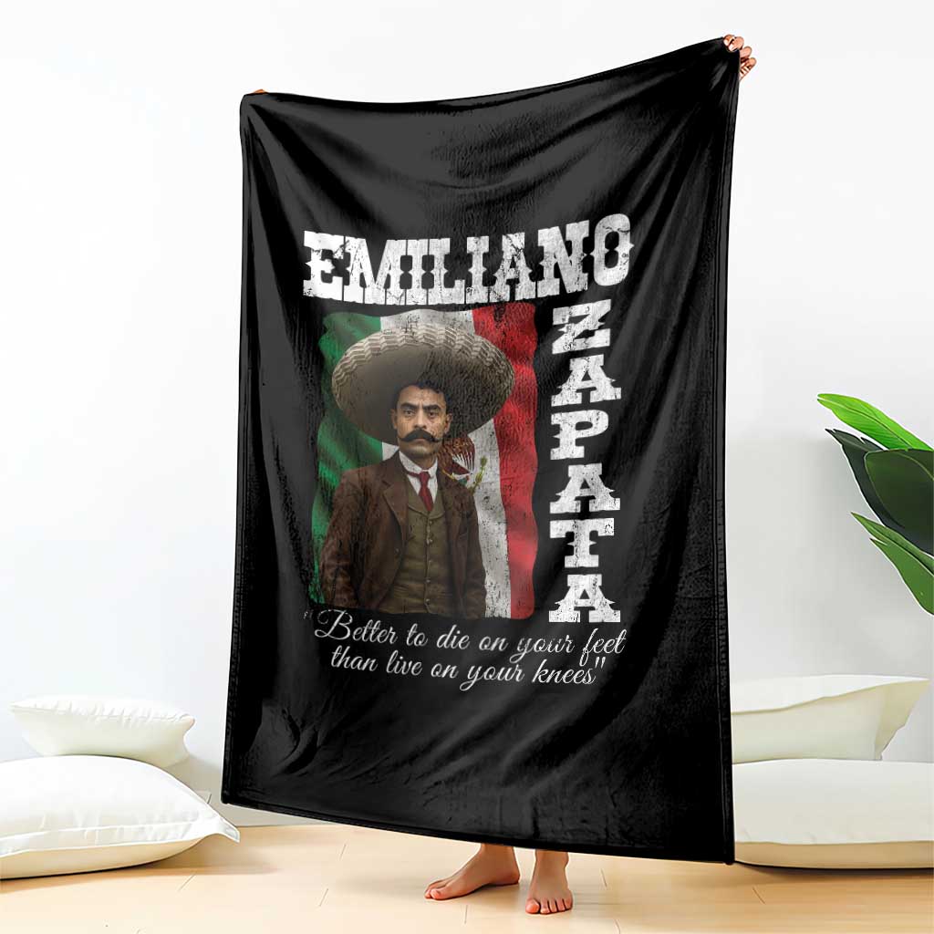 Emiliano Zapata Throw Blanket Better To Die On Your Feet Than Live On Your Knees Mexican Revolution TS11 Print Your Wear