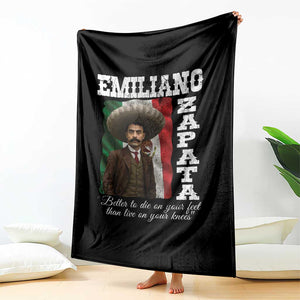 Emiliano Zapata Throw Blanket Better To Die On Your Feet Than Live On Your Knees Mexican Revolution TS11 Print Your Wear
