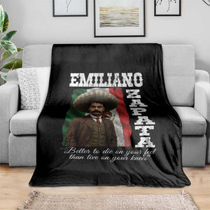 Emiliano Zapata Throw Blanket Better To Die On Your Feet Than Live On Your Knees Mexican Revolution TS11 Print Your Wear